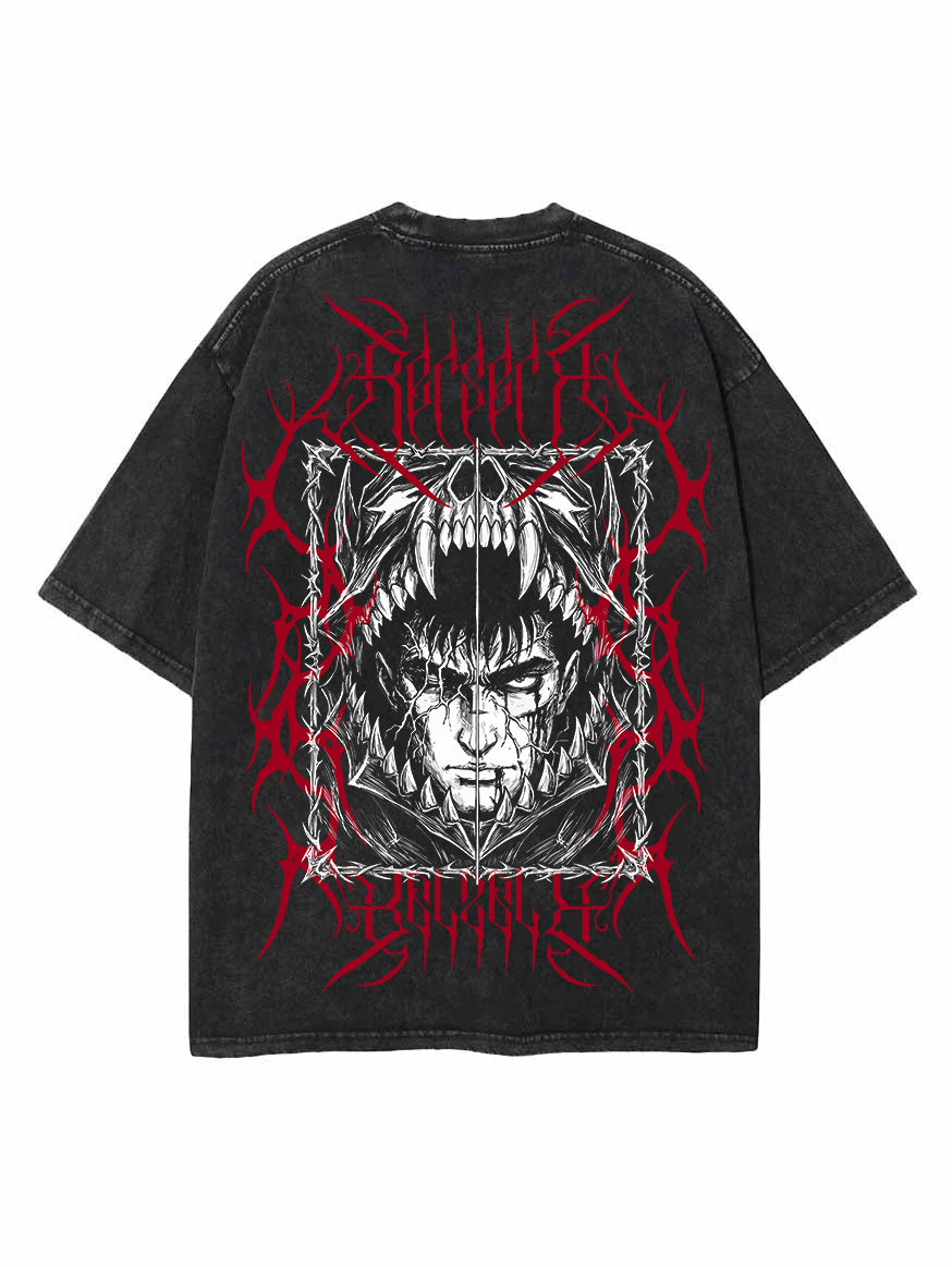 BLACK SWORDSMAN 2-SIDED OVERSIZE VINTAGE TEE – Hokuro