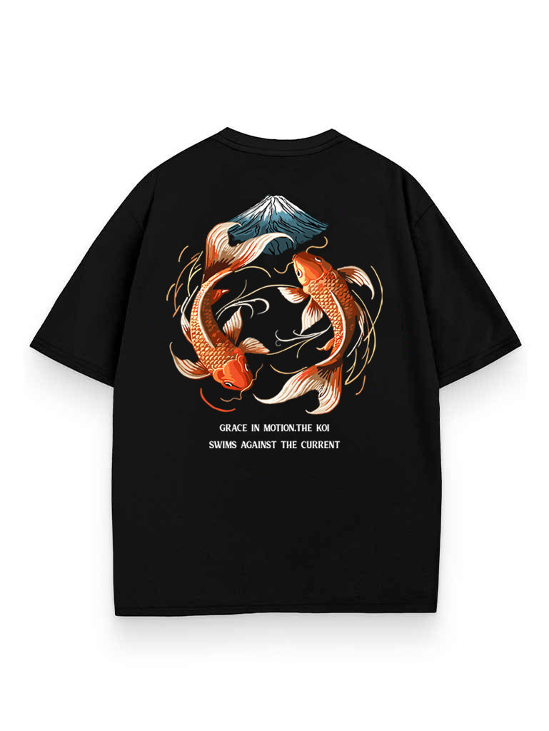 koi fish overdyed t shirt dress Shirt Dress Koi Fish Overdyed T Shirt Koi Fish Shirt Japanese Oversized Graphic Tee Good Energy