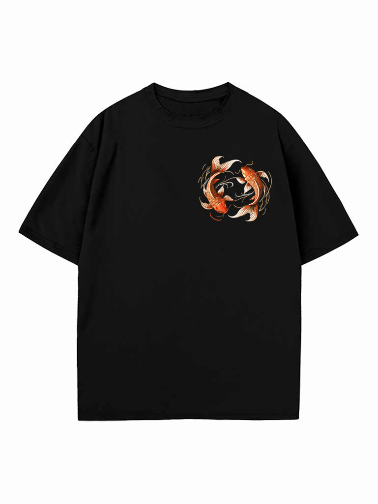 koi fish overdyed t shirt dress Japanese Ukiyoe Huge Koi Fish Classic T-shirt Natural / S
