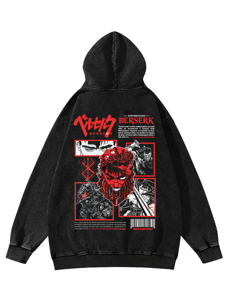 2-SIDED THE BLACK SWORDSMEN VINTAGE HOODIE