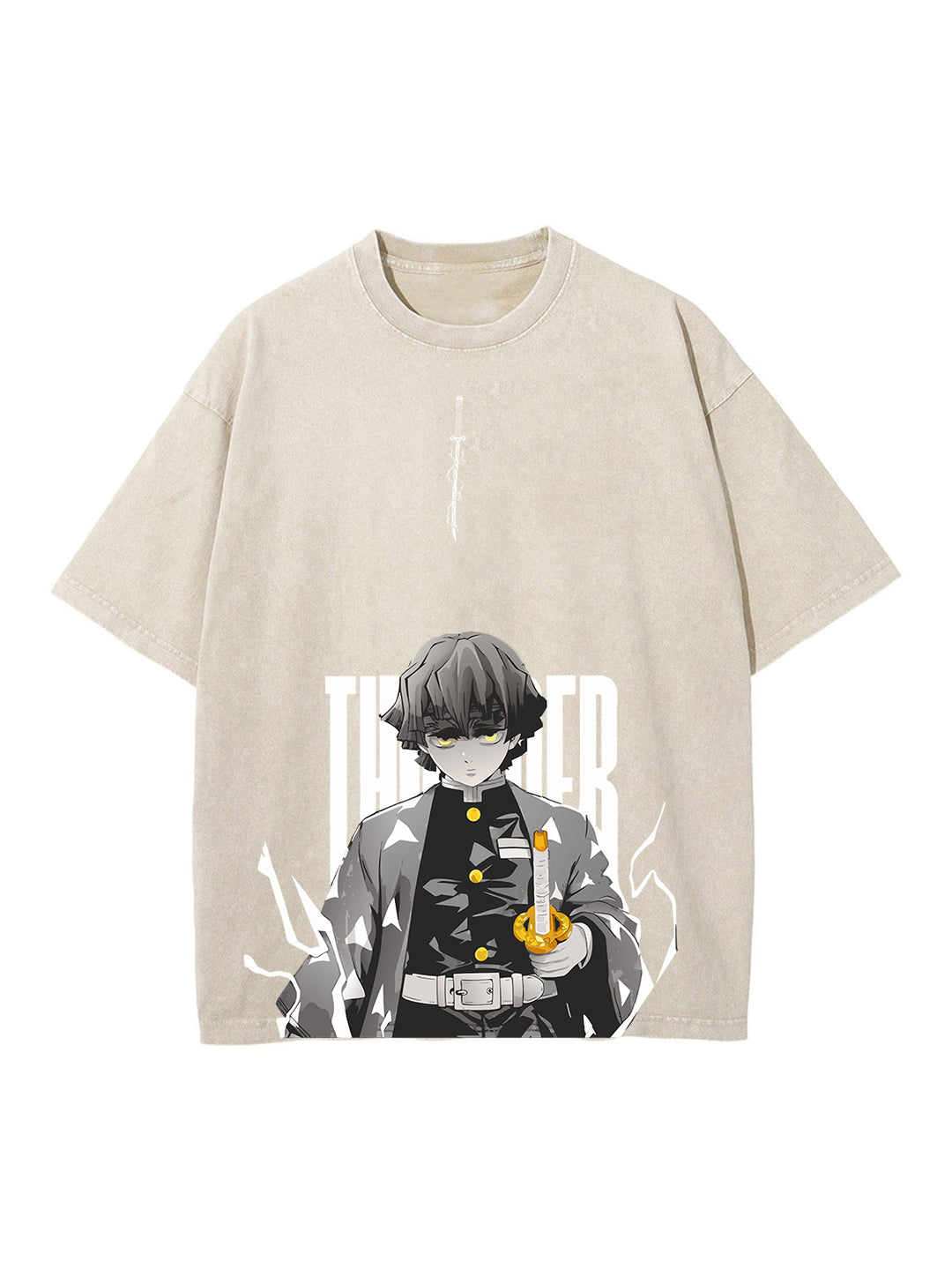 THUNDER SOUL BEIGE OVERSIZE VINTAGE TEE