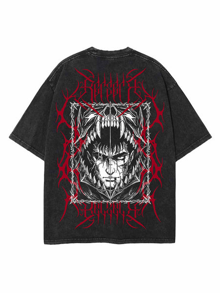 BLACK SWORDSMAN 2-SIDED OVERSIZE VINTAGE TEE – Hokuro