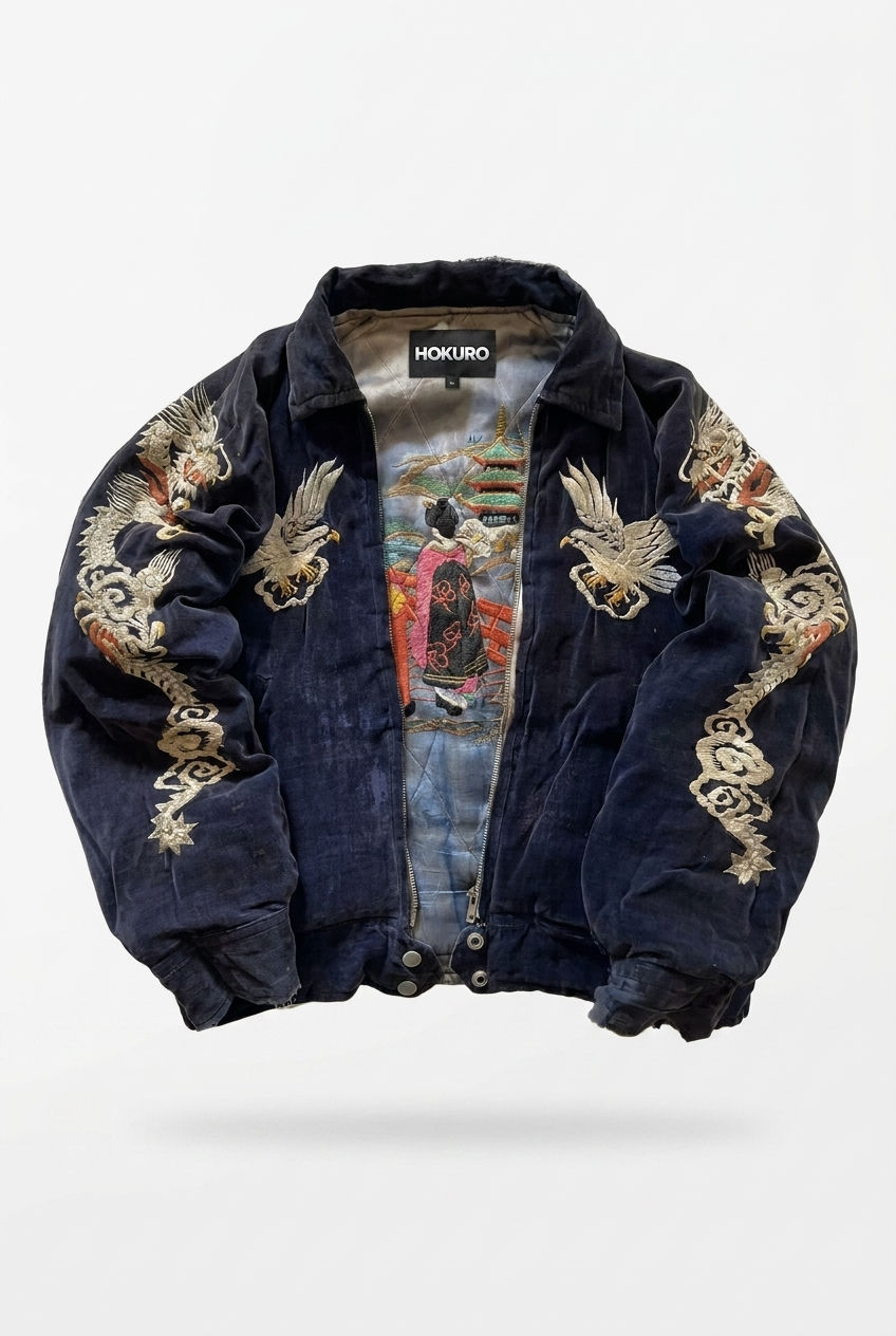 EASTERN DRAGON EMBROIDERED SOUVENIR JACKET