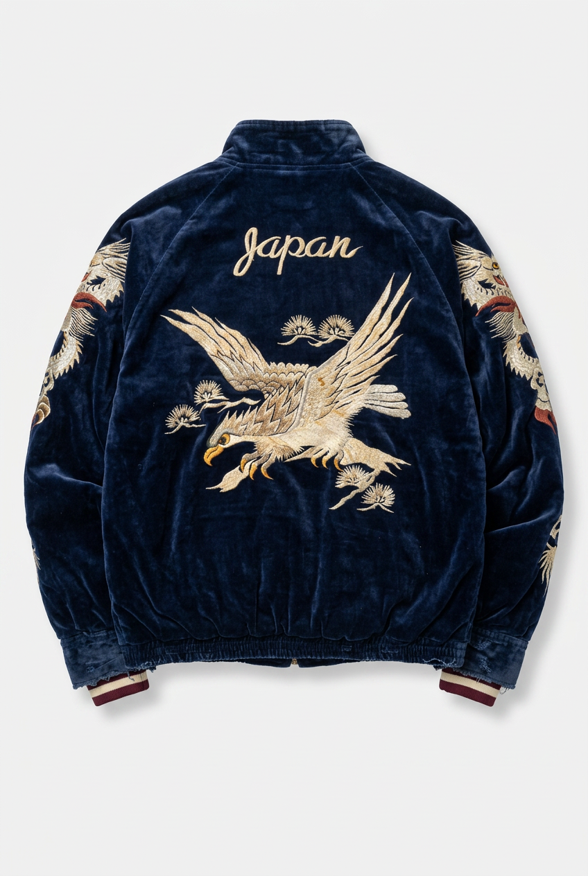 EASTERN DRAGON EMBROIDERED SOUVENIR JACKET