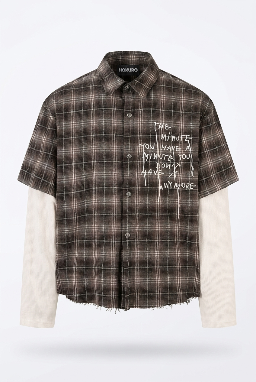 BORROWED TIME LAYERED FLANNEL SHIRT