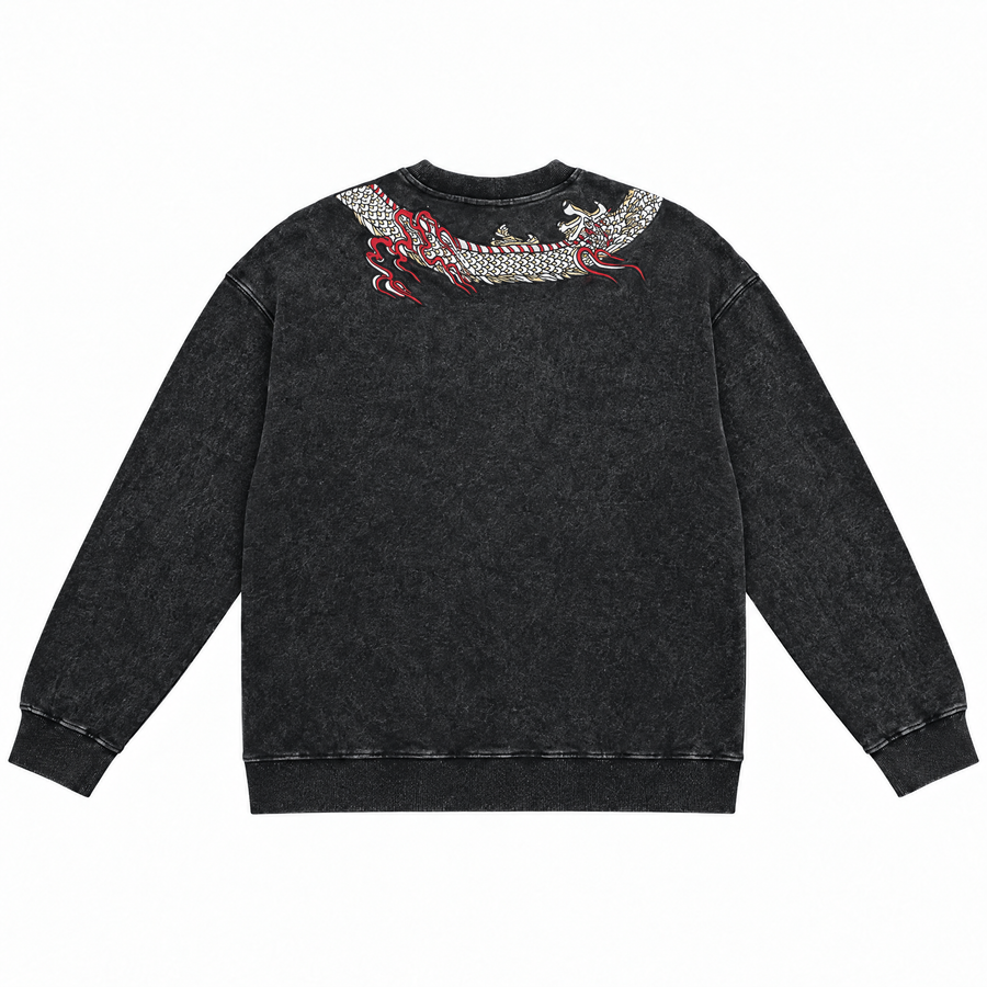 Twin Dragon Embroidered Sweatshirt - back