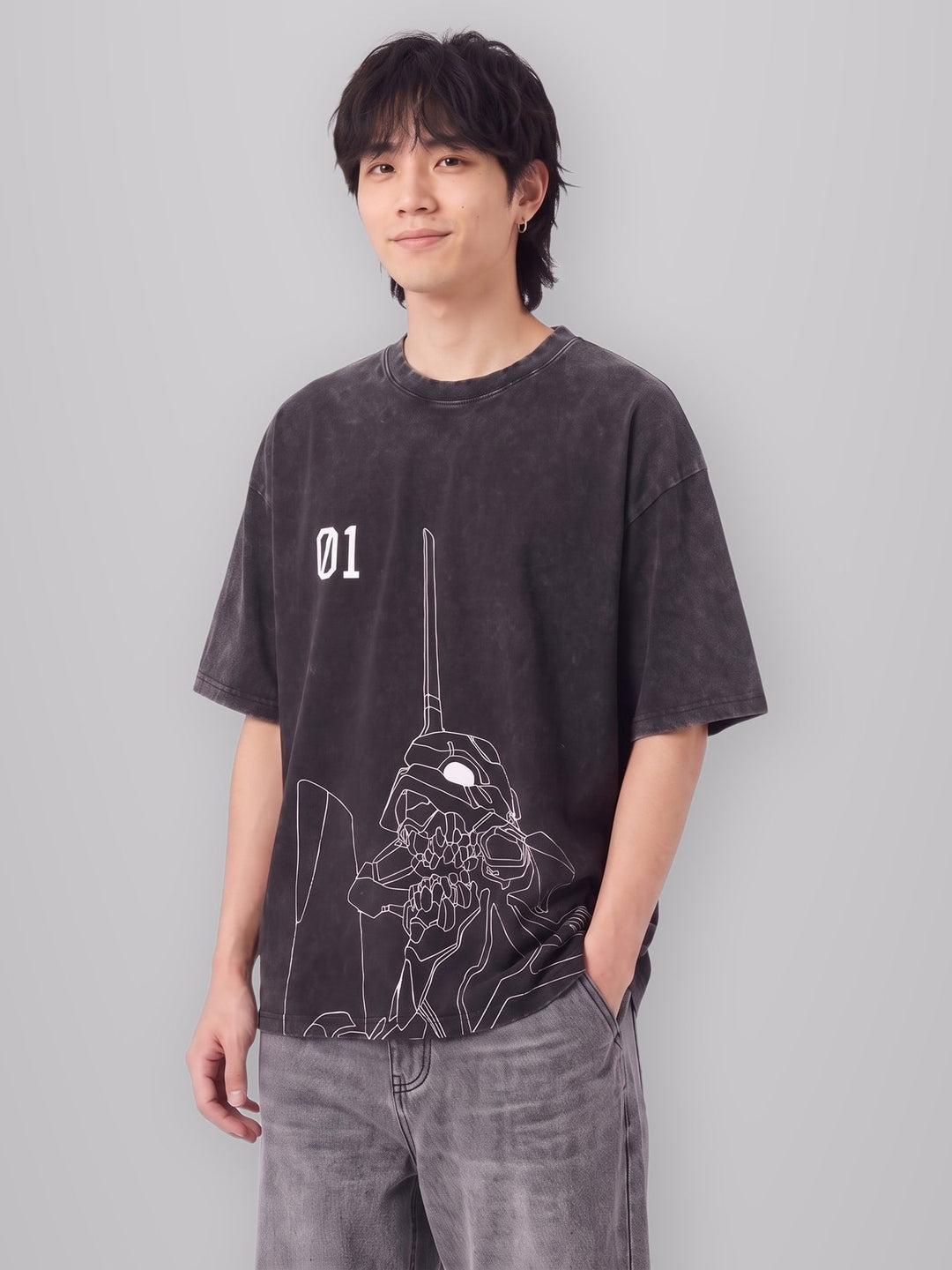 Purple Mech Vintage Tee worn by model