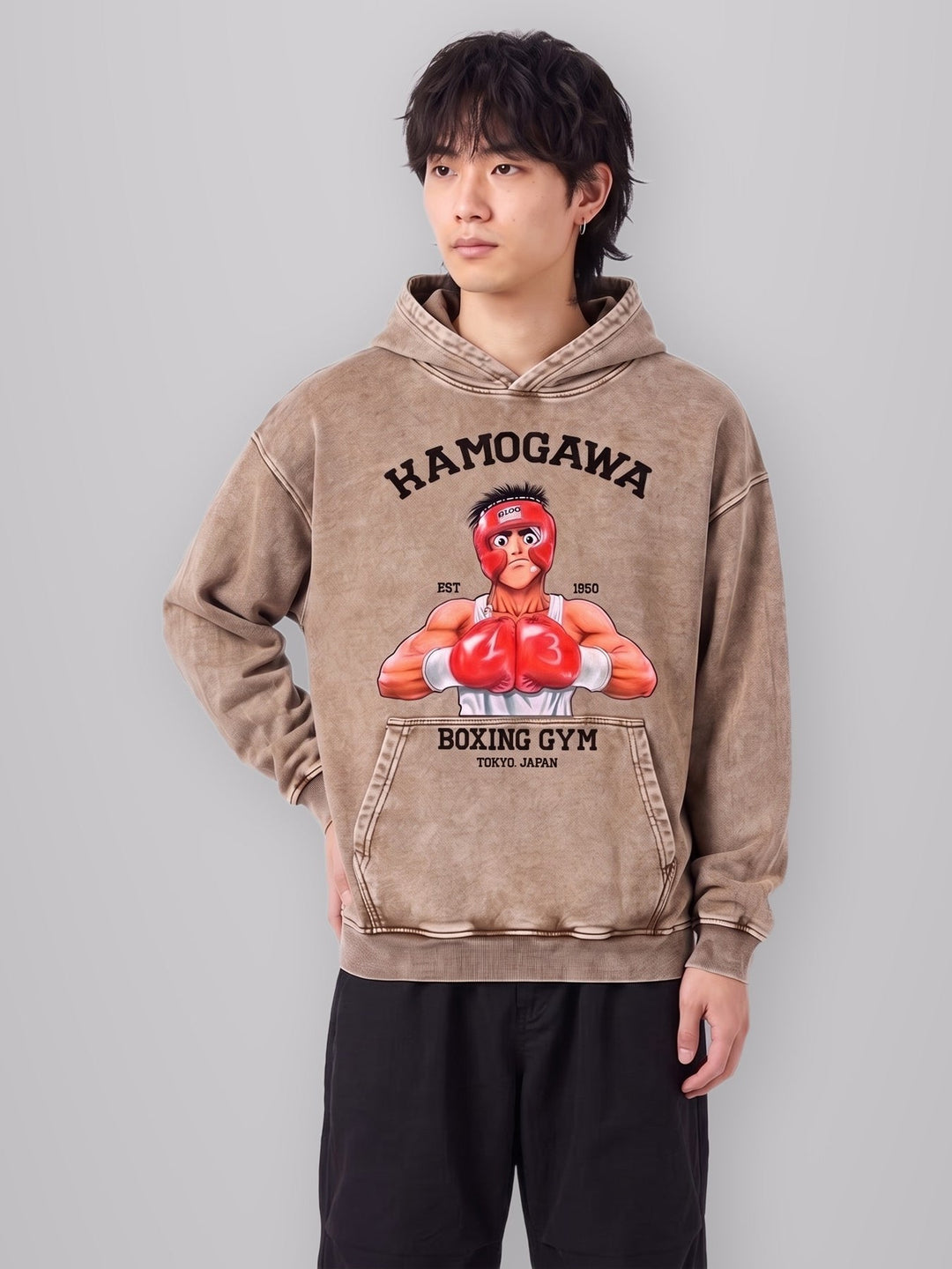 Boxer Vintage Hoodie worn by model