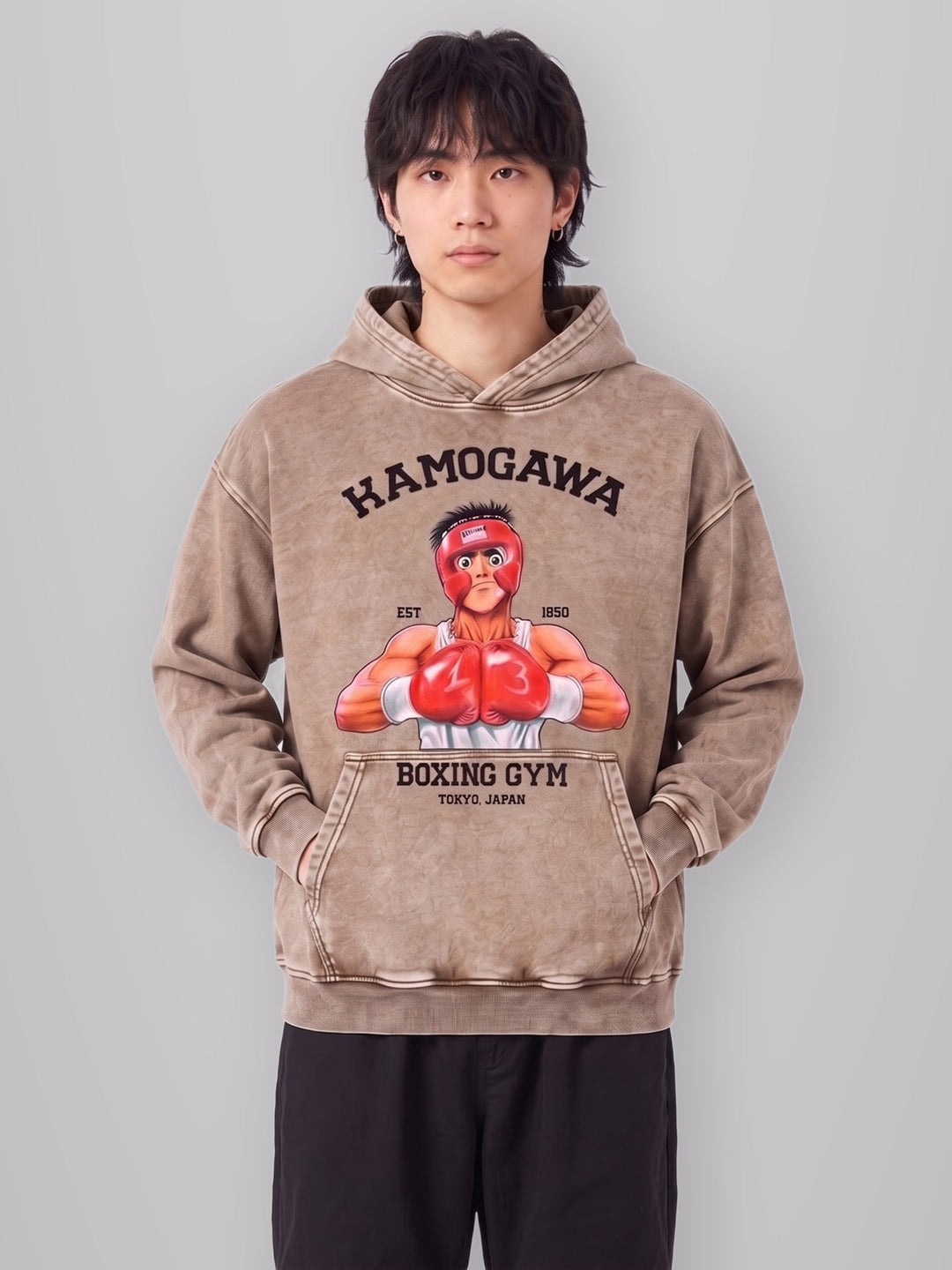 Boxer Vintage Hoodie worn by model