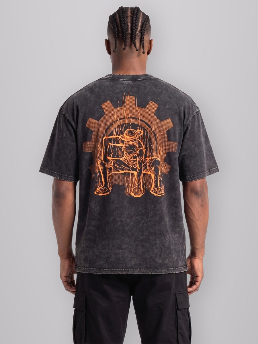 Straw Hat Vintage Oversize Tee worn by model