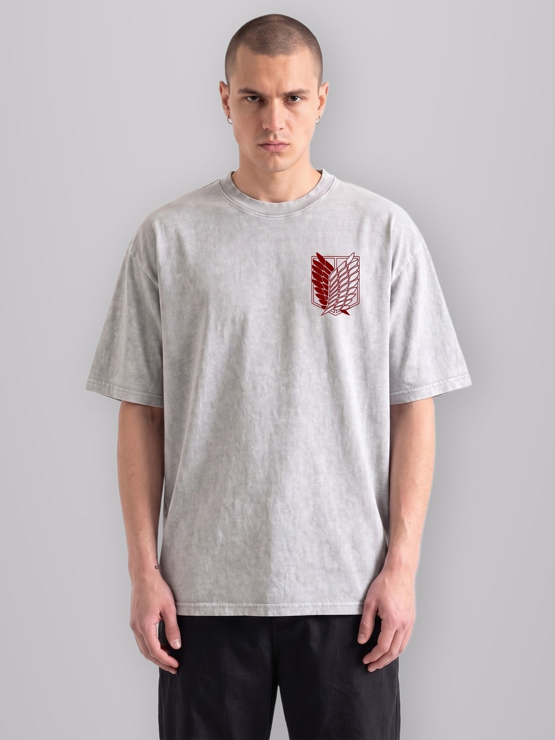 2-Sided Wings Of Freedom Vintage Oversize Tee worn by model