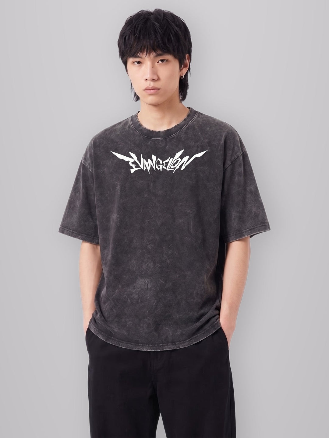 2-Sided Robots Vintage Oversize Tee worn by model