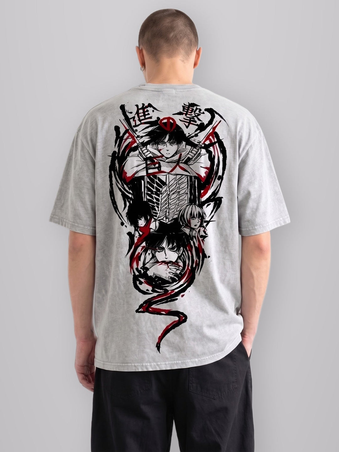 2-Sided Wings Of Freedom Vintage Oversize Tee worn by model