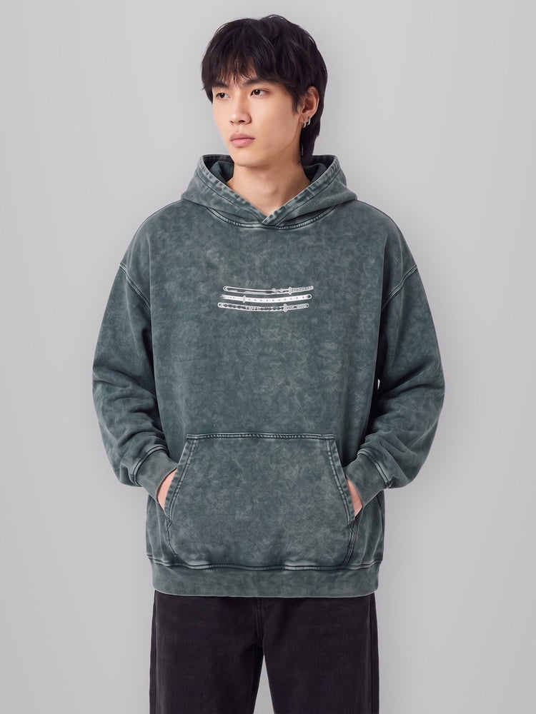 Nothing Happened Vintage Hoodie worn by model