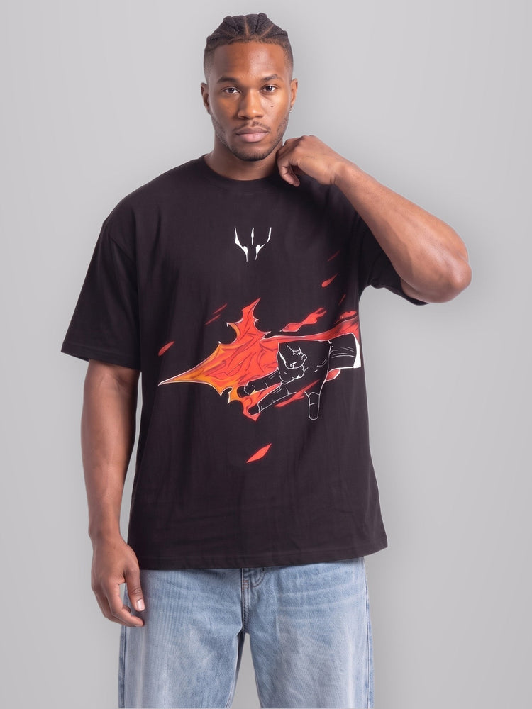 Cursed Strike Oversize Tee worn by model