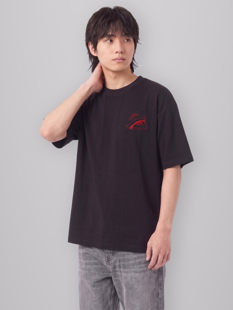 King Of All Curses 2-Sided Oversize Tee worn by model