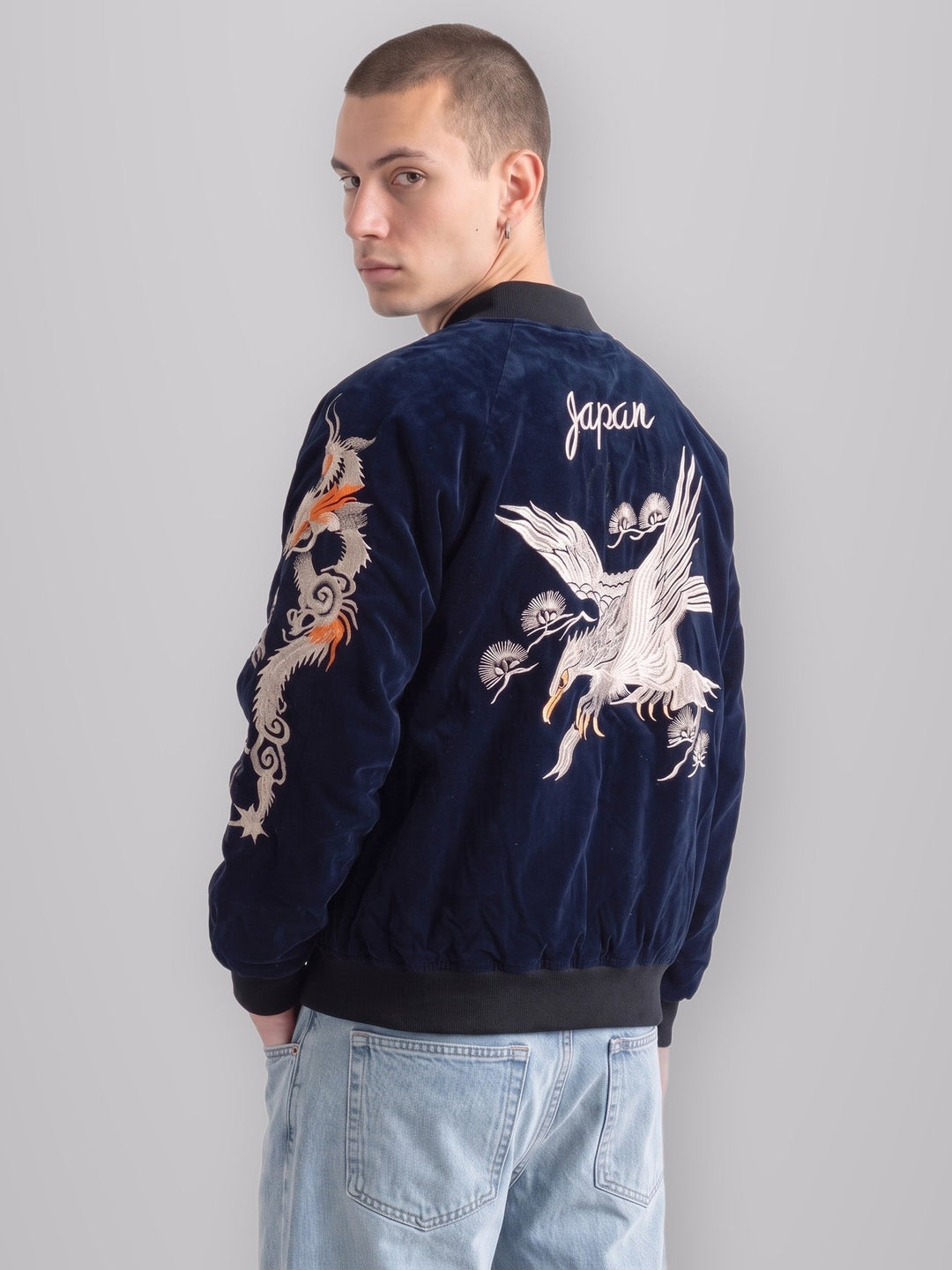 Eastern Dragon Jacket worn by model