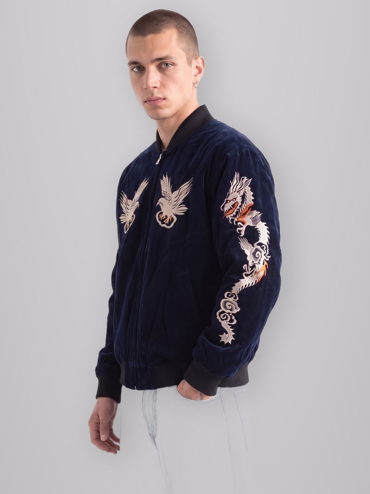 Eastern Dragon Jacket worn by model