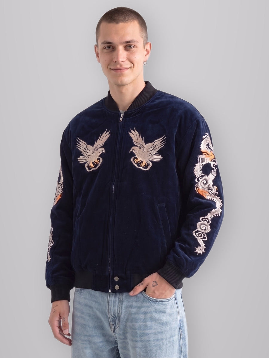 Eastern Dragon Jacket worn by model