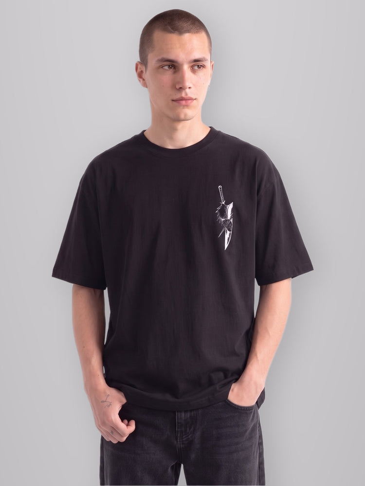 Awakened Hollow 2-Sided Oversize Tee worn by model