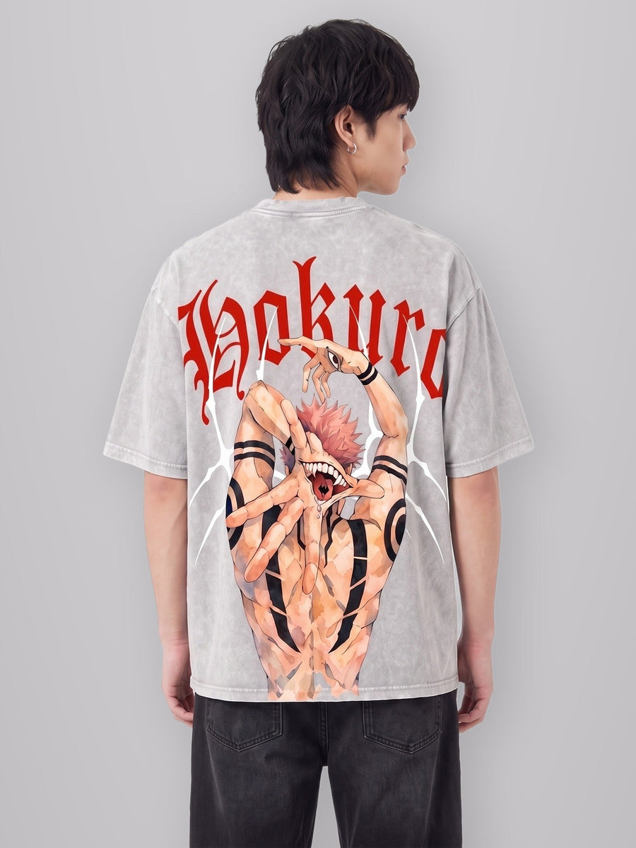Malevolent vintage oversize tee worn by model