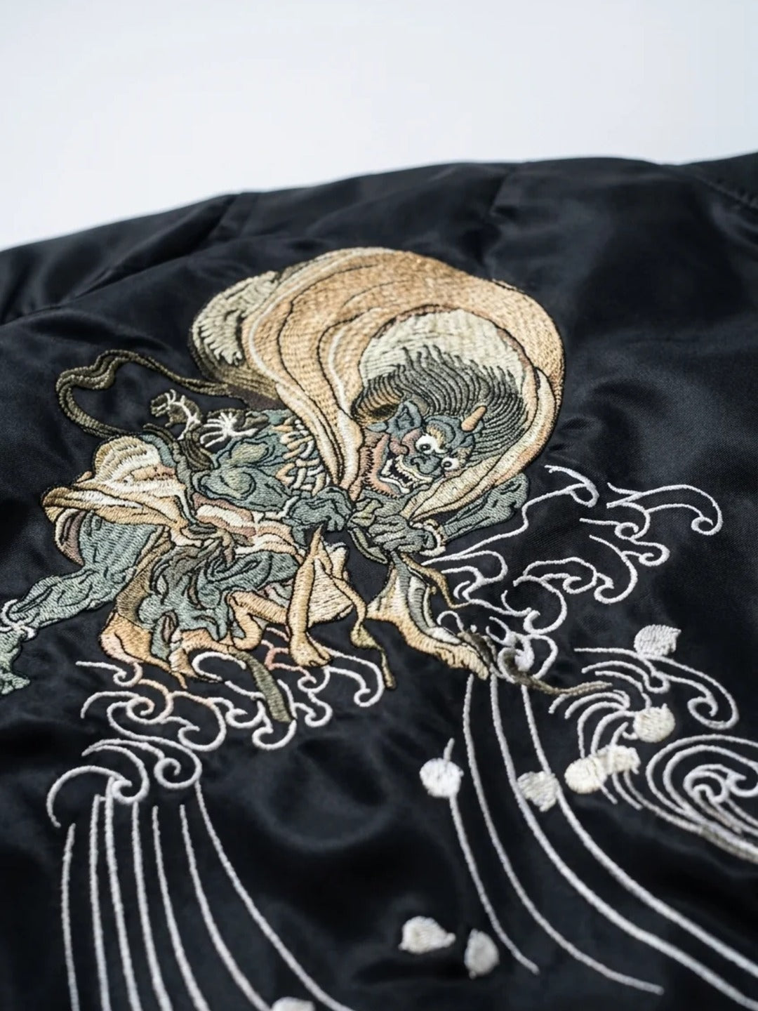 RAIJIN STORM EMBROIDERED BOMBER JACKET