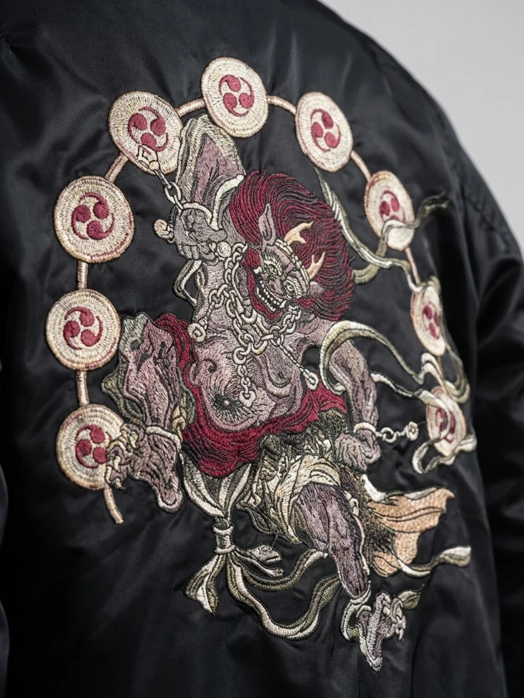 RAIJIN STORM EMBROIDERED BOMBER JACKET