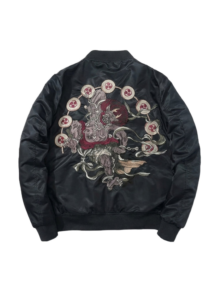 RAIJIN STORM EMBROIDERED BOMBER JACKET