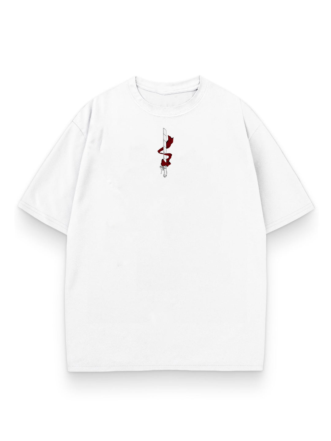 CRIMSON SCARF 2-SIDED OVERSIZE TEE