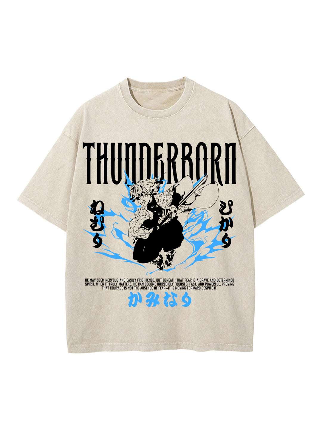 THUNDER BREATHING OVERSIZE VINTAGE TEE